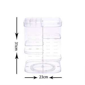 Moda Simple fábrica al por mayor personalizado transparente <span class=keywords><strong>360</strong></span> giratorio cuadrado desmontable caja de almacenamiento de cuidado - Product Image 2