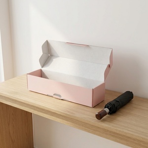 Boîte d'expédition en carton ondulé imprimée en couleur personnalisée, boîte d'emballage pour parapluie rose résistante aux chocs, imprimée sur mesure - Product Image 2