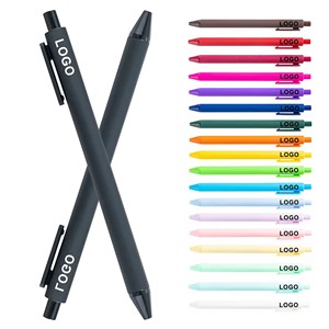 Bolígrafos Retráctiles Recubiertos de Goma Multicolores al por Mayor, Venta Caliente, Logotipo Personalizado Impreso OEM para Papelería - Product Image 1