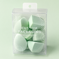 Boîte en PVC transparent imprimée en gros pour éponge de maquillage, emballage pliable en PET transparent