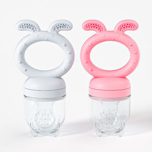 BHD sans BPA Silicone bébé sucette anneau <span class=keywords><strong>de</strong></span> dentition doux fruits mangeoire réutilisable pour 0-12 mois tranche d'âge - Product Image 1
