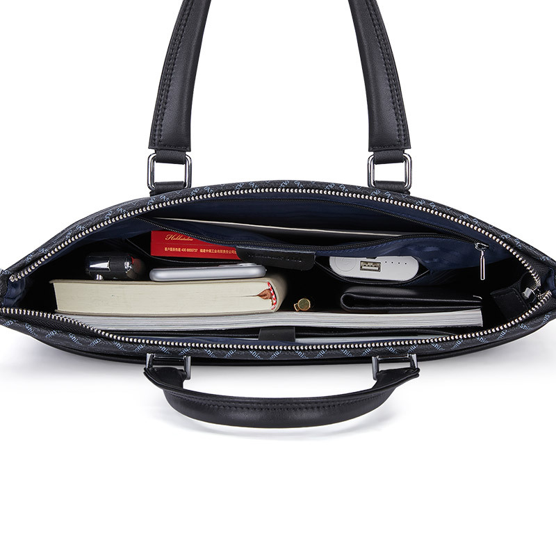 Men's PVC Leather Office Briefcase – Modern 14-Inch Laptop Messenger Bag - View 5