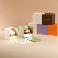 Boîte d'Emballage Cadeau Carrée en Papier de Luxe de Petite Taille pour Gâteaux, Macarons, Pâtisseries et Cupcakes – Vente en Gros et Personnalisation