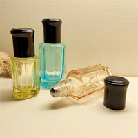 Flacon testeur de parfum de luxe 3 ml 6 ml 12 ml, flacon à bille octogonal en verre transparent style Attar Oud arabe avec bouchon à vis doré