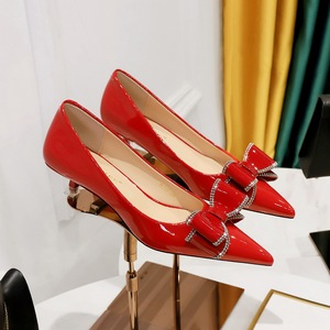 Elegantes Zapatos de Tacón Alto Rojos con Punta en Pico y Lazo, de Color Sólido, para Chicas Sexys y Bonitas - Product Image 6