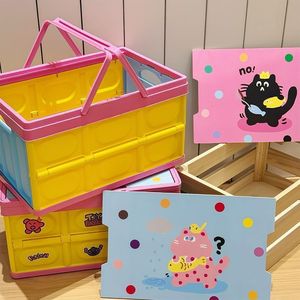 Foldable Outdoor <b>Storage</b> <b>Box</b> 20L-30L Rectangle With Cat Design For Camping Picnic <b>Trunk</b> Organizer - Product Image 3