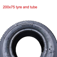 Pneu de karting 200X75 TT et jeu de chambres à air pour voiture jouet de terrain de jeu de 8 pouces, pneus avant/arrière en caoutchouc naturel noir, garantie 1 an