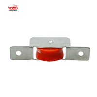 Accesorios para Ventanas Corredizas de Aluminio, Rueda de Plástico Roja con Canal en V, Polea Pequeña para Puerta con Carcasa