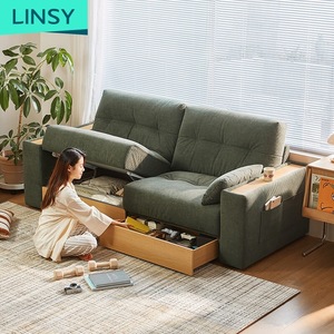Muebles <span class=keywords><strong>de</strong></span> Almacenamiento LINSY, Sofá con Estructura <span class=keywords><strong>de</strong></span> <span class=keywords><strong>Madera</strong></span> Maciza y Diseño Moderno, Tapizado en Tela Blanca <span class=keywords><strong>para</strong></span> <span class=keywords><strong>Sala</strong></span> <span class=keywords><strong>de</strong></span> Estar - Product Image 3