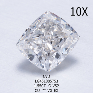 Joias Messi D E F G H Cor 1 Quilate 2 Quilates VVS VS 3ct 2ct 1ct Diamante de Laboratório em Forma de Almofada Diamante Cultivado em Laboratório - Product Image 2