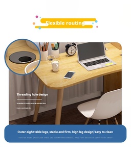 Escritorio de ordenador con Panel de madera minimalista multiusos moderno, mesa de estudio sencilla duradera para el hogar, cajón para Aprendizaje de estudiantes - Product Image 5