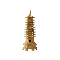 Statue de la Tour Wenchang à 9 Niveaux en Laiton Massif, Style Traditionnel Antique, Feng Shui, Religieuse, Pagode, Décoration de Bureau pour l'Éducation et la Chance