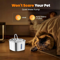 Fontaine à eau pour animaux de compagnie en acier inoxydable 2,2 L, design col de cygne, capteur à induction, vente en gros, directement de l'usine