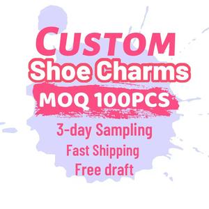 Charmes de chaussures en caoutchouc PVC personnalisés décorations supérieures souples avec applique à boucle à bouton produits mixtes pour breloque sabot - Product Image 5