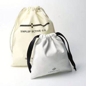 Sac à cordon en coton imperméable imprimé avec logo en relief, pochette anti-poussière réutilisable en mousseline, sac en toile avec cordon, personnalisable - Product Image 1