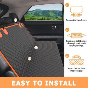 Hamaca para mascotas de coche sólido de tela Oxford ecológica de alta resistencia-cama impermeable para perro a prueba de suciedad para asiento trasero-vehículo de raza pequeña - Product Image 5