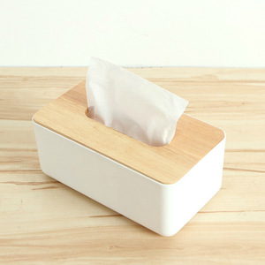 Boîte à mouchoirs moderne en bois écologique, support de rangement robuste pour essuie-tout domestique, distributeur de serviettes en papier - Product Image 6