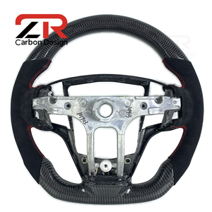 Volante Deportivo de Fibra de Carbono y Gamuza para <span class=keywords><strong>Cadillac</strong></span> ATS-<span class=keywords><strong>V</strong></span> CTS-<span class=keywords><strong>V</strong></span> ATS ATSL, Diseño Deportivo con Base Plana - Product Image 6