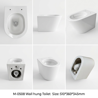 WC mural compact en céramique avec siphon en P 180 mm, fixation arrière, gain de place, blanc, équipement sanitaire