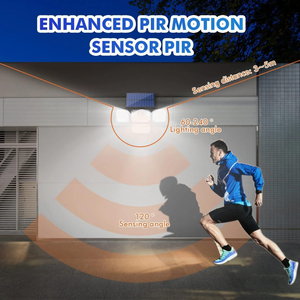 Outdoor Solar Garden <b>Light</b> with Remote 4 Heads Motion <b>Sensor</b> Lamp IP65 Waterproof 270 Wide Angle Wall <b>Lights</b> with 3 Modes 198Led - Product Image 3