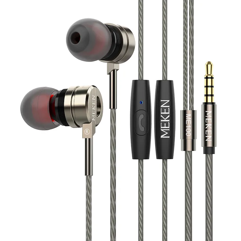 Hot Selling 3.5mm Wired Earphones Bass Stereo Earbuds Gym Sports Headphones Earphones with Mic Stereo Headset for iPhone Samsung