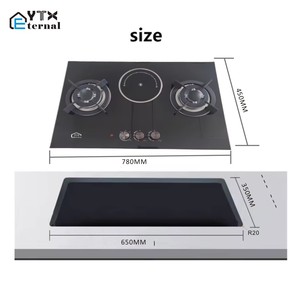 Table <span class=keywords><strong>de</strong></span> <span class=keywords><strong>cuisson</strong></span> multifonctionnelle avec deux brûleurs à <span class=keywords><strong>gaz</strong></span> <span class=keywords><strong>et</strong></span> un électrique, <span class=keywords><strong>plaque</strong></span> vitrocéramique, installation facile, encastrable, pour camping-car, extérieur <span class=keywords><strong>et</strong></span> intérieur, verre trempé, finition émaillée - Product Image 3