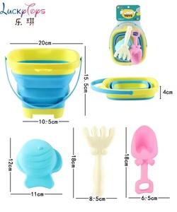 Juguetes de Playa Baratos para el Verano, Juguetes de Arena para la Playa, 4 Piezas, Cubo Plegable de Plástico y Goma Suave para Jugar con Agua, Juguetes de Baño para Niños - Product Image 6