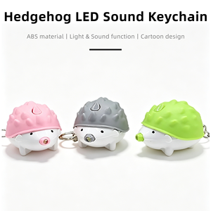 <span class=keywords><strong>Porte</strong></span>-clés LED en plastique en forme de hérissons amusants avec son et lumière, souvenir léger - Product Image 1