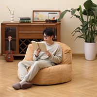 Fauteuil pouf en forme de croissant N&V, lavable, une place, rembourrage en mousse haute densité, velours côtelé doux de qualité supérieure, salon, chambre à coucher, dortoir
