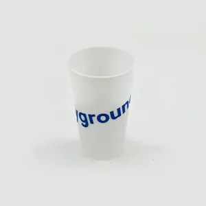 White opaque bubble tea cup beverage plastic cup for food packaging IML printing PP cup