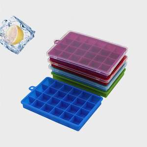 <span class=keywords><strong>Bac</strong></span> à glaçons en silicone souple à 24 cavités, démoulage facile, avec couvercle écologique, qualité alimentaire, compatible micro-ondes pour aliments chauds/froids, outil à crème glacée - Product Image 2