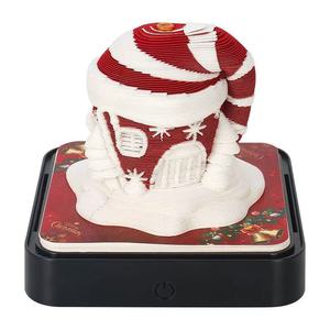 สินค้าขายดี ปฏิทินตัดกระดาษลายตุ๊กตาหิมะคริสต์มาสแบบพาโนรามา ของขวัญเครื่องเขียนสร้างสรรค์ ปฏิทินตุ๊กตาหิมะ 3 มิติ พร้อมกระดาษโน้ตแบบติด ปี 2026/2027 - Product Image 5