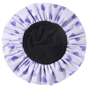 <span class=keywords><strong>Bonnet</strong></span> de <span class=keywords><strong>bain</strong></span> noir réglable pour <span class=keywords><strong>femme</strong></span> en EVA avec doublure en tissu éponge imperméable double couche, <span class=keywords><strong>bonnet</strong></span> de douche extérieur doux et réutilisable - Product Image 6