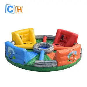 Ch trong kho Inflatable bungees chạy, đói hà mã Chow xuống tương tác trò chơi thể thao