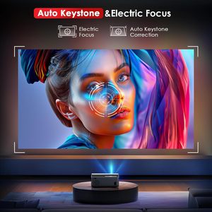 โปรเจคเตอร์ M7พร้อม WiFi 5G สำหรับออโต้คีย์สโตน1080P แอนดรอยด์11 6500ลูเมนพกพาได้โปรเจ็คเตอร์ภาพยนตร์กลางแจ้งสำหรับ iOS/แอนดรอยด์ - Product Image 2