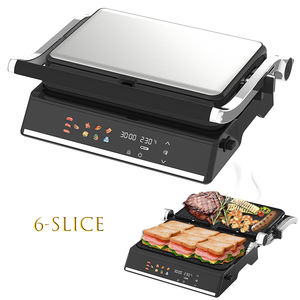 34*23cm XL <span class=keywords><strong>XXL</strong></span> 6 Tranches Plaque Détachable Professionnel 2200W <span class=keywords><strong>Panini</strong></span> <span class=keywords><strong>Grill</strong></span> 2000W Grand Contact Mécanique <span class=keywords><strong>Grill</strong></span> avec Minuterie - Product Image 6