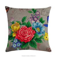 Housse de coussin décorative à fleurs vintage de printemps avec fermeture éclair dissimulée, robuste pour la maison, la voiture, le canapé, 18*18 pouces