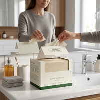 Serviettes jetables hypoallergéniques en fibre de bambou, épaisses, surdimensionnées, douces, pour hôtel et usage domestique, coffret cadeau