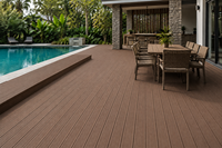 Planche de terrasse en WPC, trou rond creux, antidérapante, revêtement de sol composite bois-plastique pour extérieur