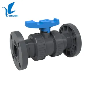 SCH80 ANSI DIN BS 50 63 MM PVC doppia valvola a sfera True Union valvola di sicurezza PVC adatto per sistemi idrici piscina PN16