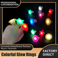 Bague lumineuse LED personnalisée en forme de cœur, colorée et clignotante, pour KTV, soirées du Nouvel An, concerts et événements