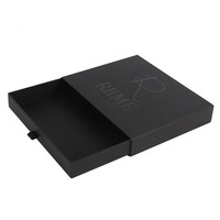 Boîte à tiroir en papier noir de luxe avec logo à personnaliser, emballages cadeaux, personnalisation gratuite