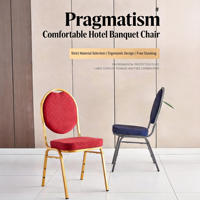 Chaise de banquet professionnelle empilable en métal robuste - Chaise de salle à manger moderne rembourrée en tissu avec patins de protection pour usage commercial