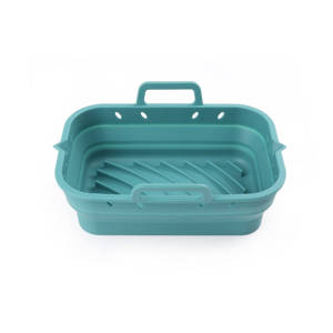 Nouvelle conception, moule à pâtisserie rectangulaire en silicone antiadhésif de qualité alimentaire, écologique, pliable, compatible avec la friteuse à air, résistant au four - Product Image 1