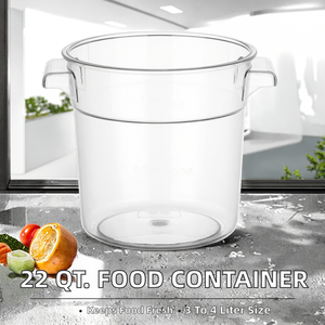 22 Qt. (cuartos de galón) Recipientes Redondos de Polipropileno para Almacenamiento de Alimentos, con Tapa de PC, Moldeados por Inyección, Ecológicos, para Preservar la Frescura - Product Image 2
