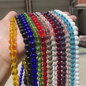Wholesale 4mm 5mm 6mm 8mm Other Crystal Small Clear Round Glass Loose Beads For Bracelet Making