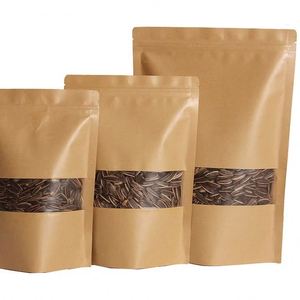 Customized Biodegradable Kraft Paper <b>Zip</b> <b>Lock</b> Pouches Stand up <b>Bag</b> Coffee Food Packaging Kraft Stand up Pouch with Window - Product Image 2