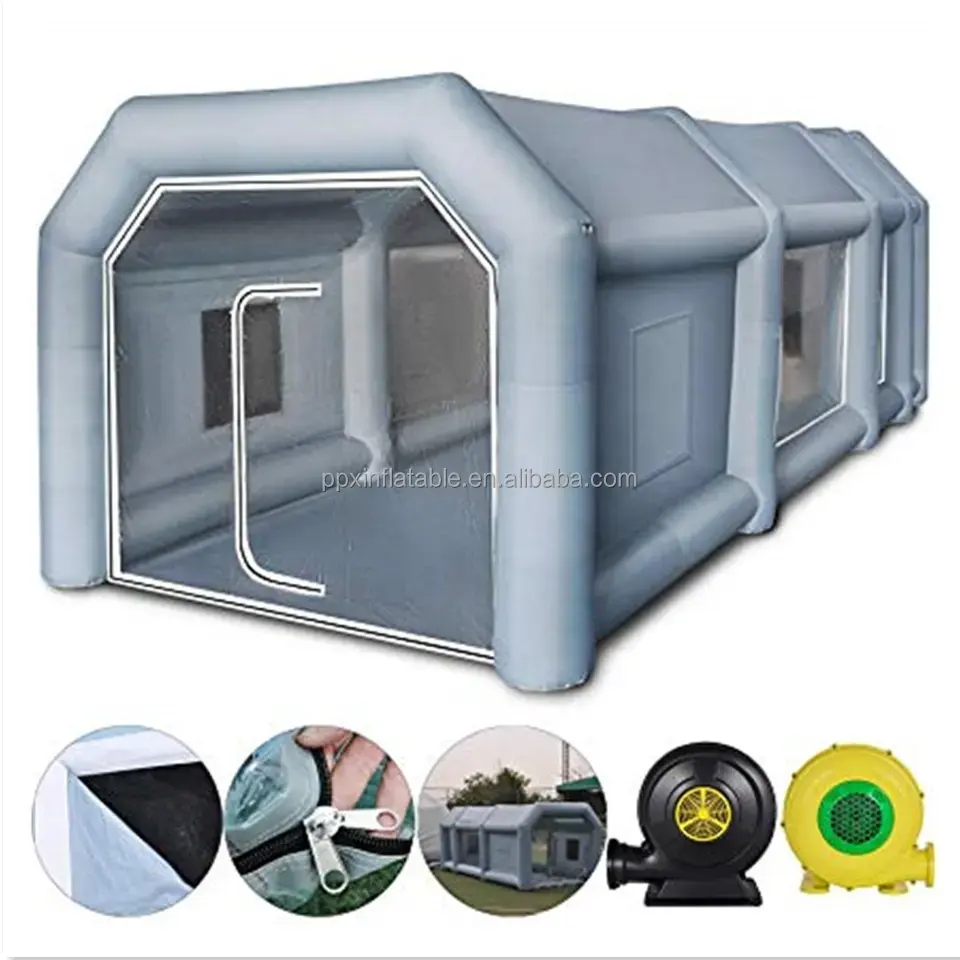 Cabine de peinture gonflable 8x4x3.3m Cabine de pulvérisation gonflable portable peinture de voiture grande tente