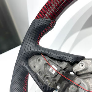 Volante Deportivo LED de Fibra de Carbono Rojo Intenso de Alto Rendimiento con Cuero Perforado para <span class=keywords><strong>Renault</strong></span> Megane <span class=keywords><strong>RS</strong></span>/3/4 - Product Image 5