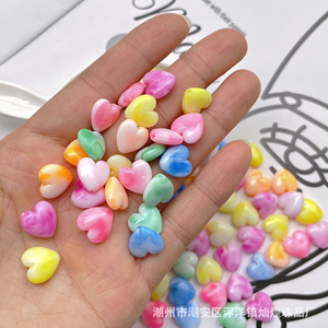 Heart Shaped Gradient <b>Beads</b> Acrylic <b>Plastic</b> Resin Loose <b>Beads</b> For Diy Jewelry Keychain Phone Chain Spring 2026 Chaozhou - Product Image 3